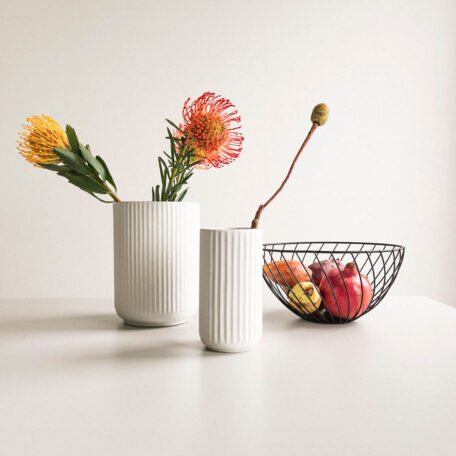 Scandi vase, rainuré, gris