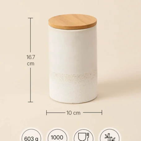 Runde Steinkiste, beige, H16.7 x D10cm