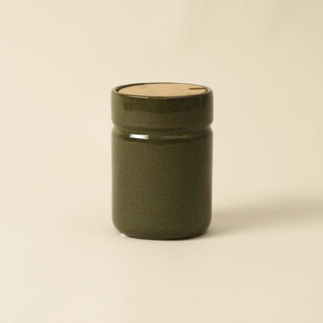 Keramik Dose, olive, 11x16cm