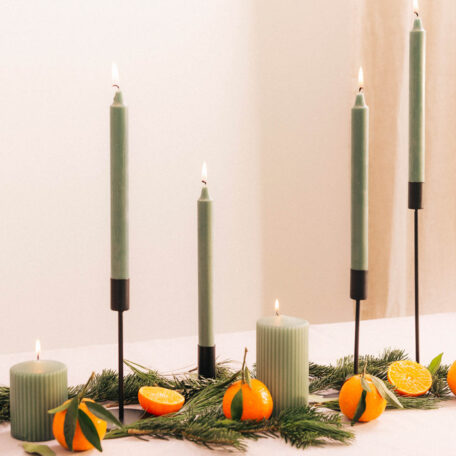 Kerzenständer, schwarz, 18cm