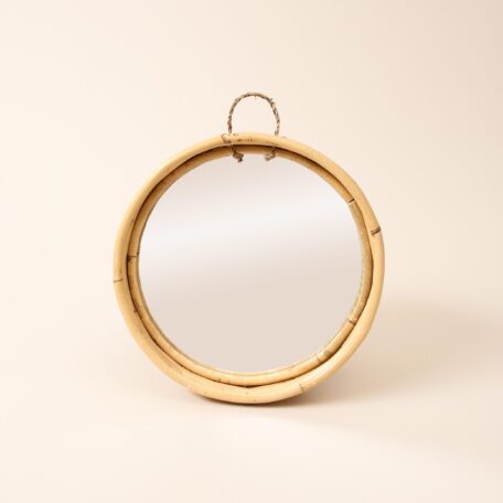 Runder Spiegel Rattan, D 30 cm