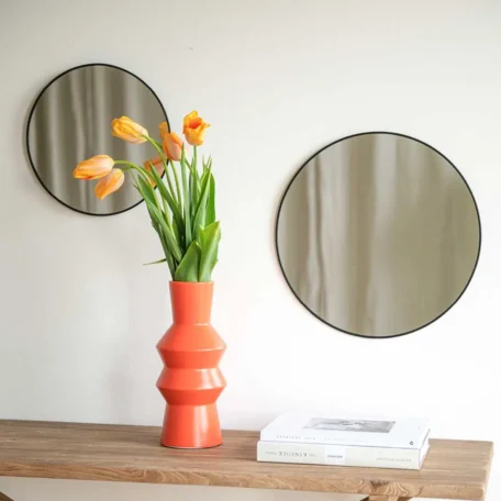Miroir mural rond, noir D40