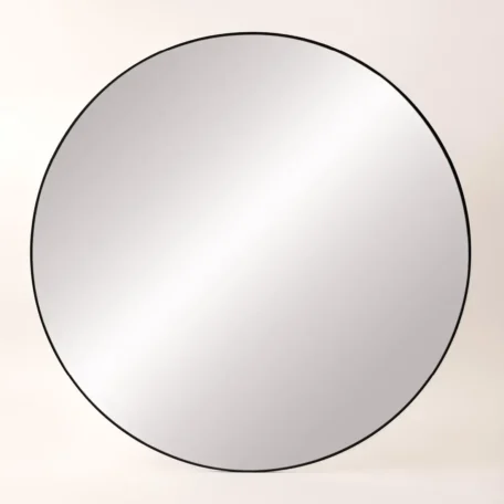 Miroir mural rond, noir D76