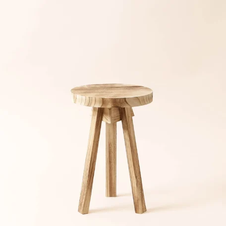 Tabouret rond en bois, 31cm