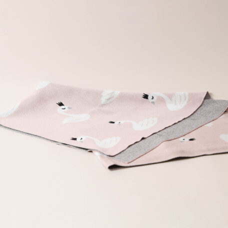 Gestrickte Decke Schwan, 80x100cm