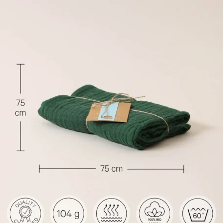 Musselin Tuch, 75x75cm, grün