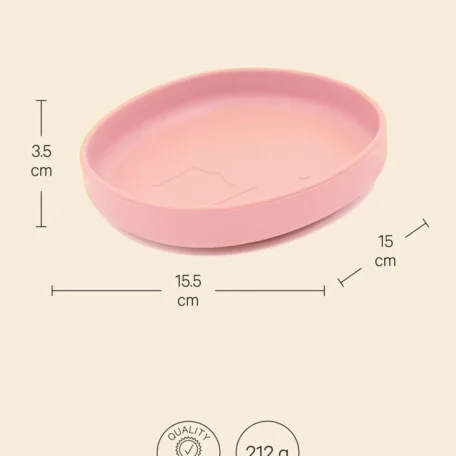 Assiette enfant, monstre, rose