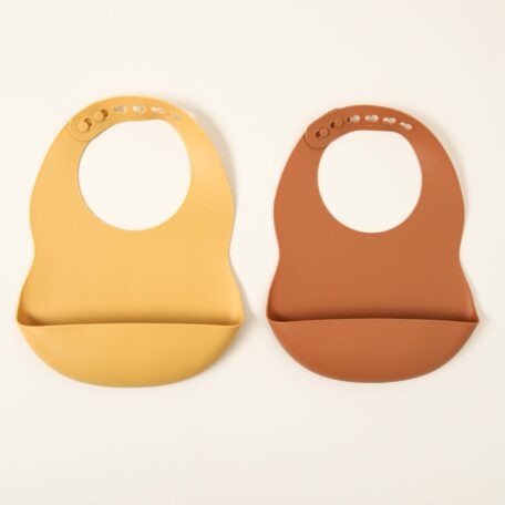 2er Pack Lätzchen Silikon,sienna