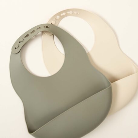 2er Pack Lätzchen Silikon,greige