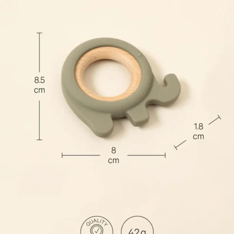 Silikon Beissring, Elefant, taupe