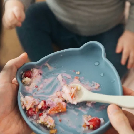 Assiette enfant ourson, bleu