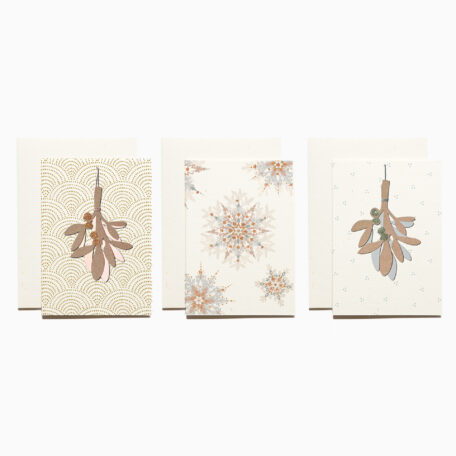 Handgemalte Grusskarten -3er Set Winterzauber