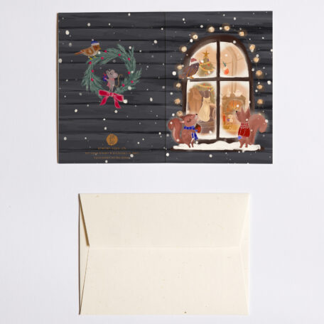 Handgemalte Grusskarten -3er Set Winterfreunde