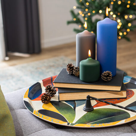 Tablett aus Birkenholz 'Leaves', Ø 46 cm