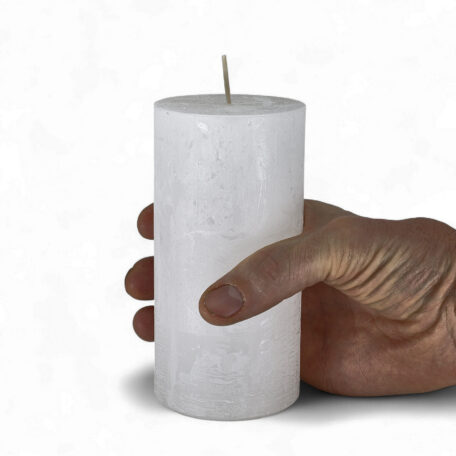 Kerze Rustic 'Weiss' Ø70mm Höhe 140mm