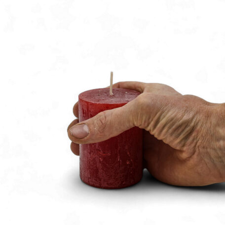 Bougie 'Rustic' rouge rubis Ø60mm hauteur 80mm