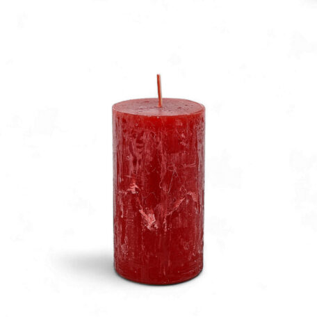 Bougie 'Rustic' rouge rubis Ø60mm hauteur 110mm