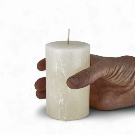 Bougie Rustic 'Blanc laine' Ø70mm hauteur 110mm
