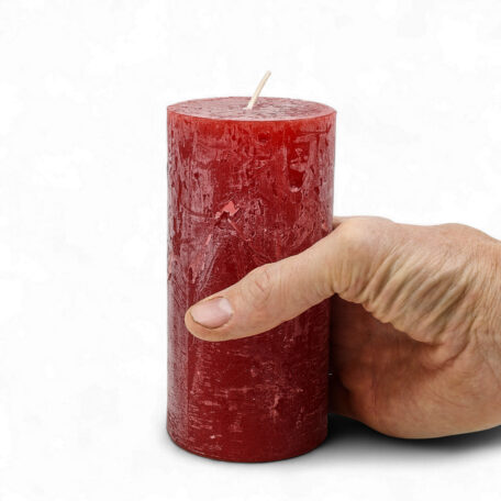 Kerze Rustic 'Rubinrot' Ø70mm Höhe 140mm