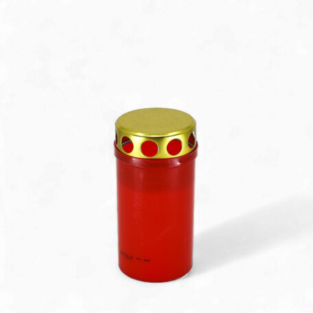 Grablicht 'Golddeckel Nr.3' rot - 36h - 120x68mm