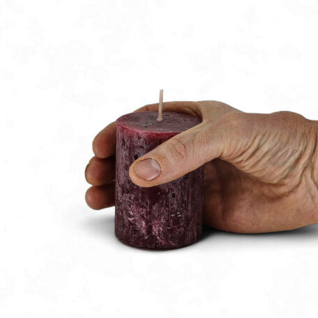 Kerze Rustic 'altrot' Ø60mm Höhe 80mm