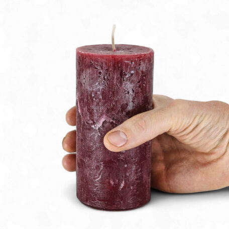 Kerze Rustic 'altrot' Ø70mm Höhe 140mm