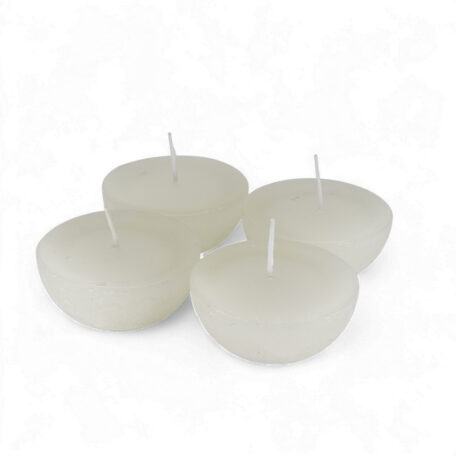 Bougies flottantes 'Rustic' d80mm blanc laineux