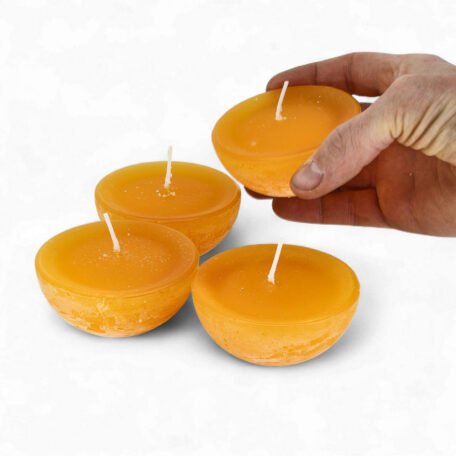 Bougies flottantes 'Rustic' d80mm safran