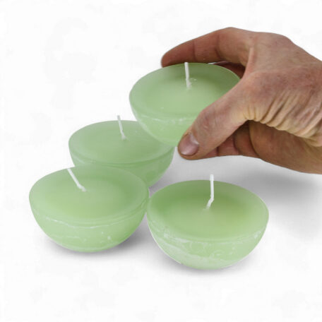Bougies flottantes 'Rustic' d80mm vert tendre