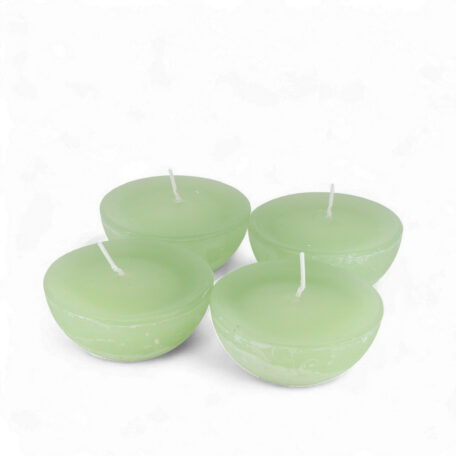 Bougies flottantes 'Rustic' d80mm vert tendre