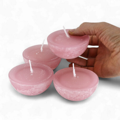 Bougies flottantes 'Rustic' d80mm rose antique
