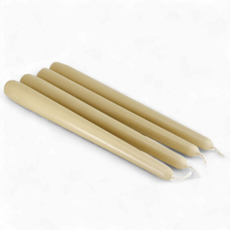 Bougies pointues 245/24mm 'beige avoine' à 4 pièces