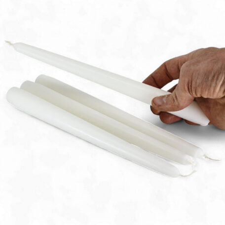 Bougies pointues 245/24mm 'Blanc nuageux' à 4 pièces