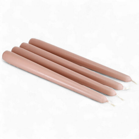 Bougies pointues 245/24mm 'Rose brumeux' à 4 pièces
