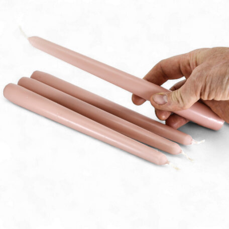 Bougies pointues 245/24mm 'Rose brumeux' à 4 pièces