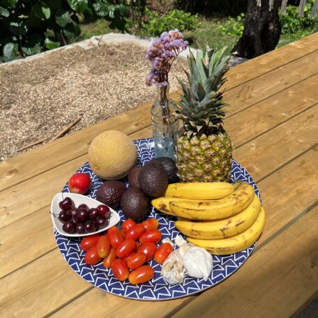 Tablett aus Birkenholz 'Aveiro Blue', Ø 46 cm