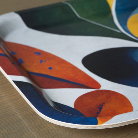 Tablett aus Birkenholz 'Leaves', 34 x 24 cm