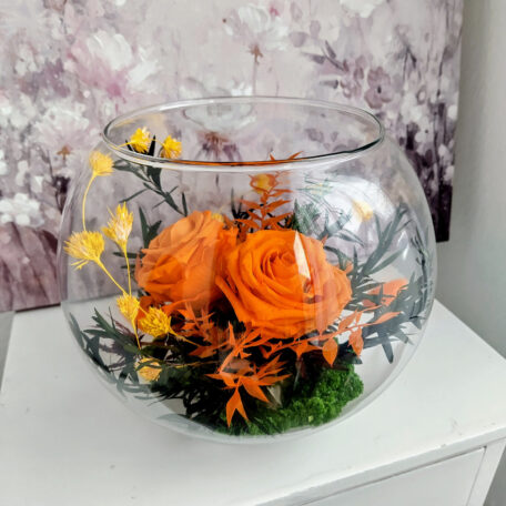 Arrangement in Glasschale 